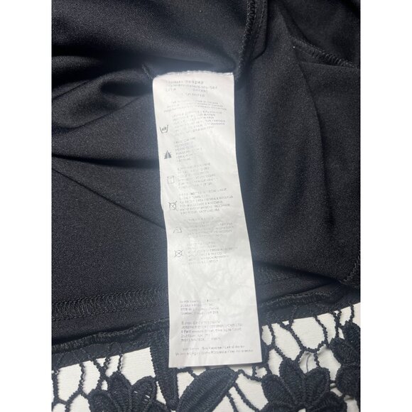 Joseph Ribkoff Dress Lace Bell Sleeves Elastic Neck Ladies Size Large Black - Picture 7 of 10